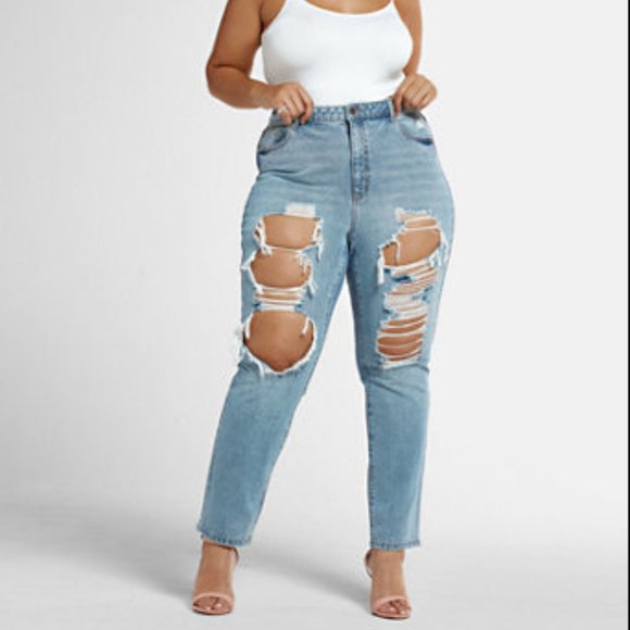 #67 FTF HIGH RISE BLOWOUT STRAIGHT LEG JEANS - Picture 1 of 4